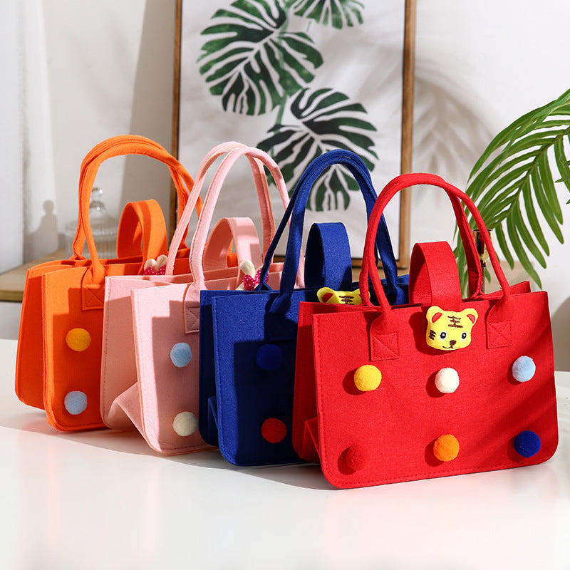 Felt handbag First birthday party return bag Wedding wedding companion candy bag Gift storage bag details Picture