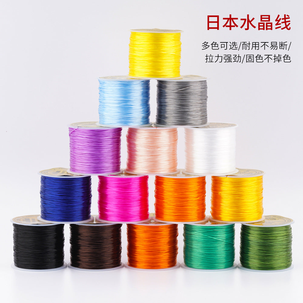 Imported flat wire elastic string crystal bracelet, elastic string Buddha jewelry and cultural play bracelet elastic string, diy handcrafted wear-resistant