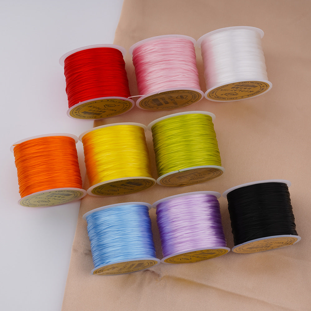 Imported flat wire elastic string crystal bracelet, elastic string Buddha jewelry and cultural play bracelet elastic string, diy handcrafted wear-resistant