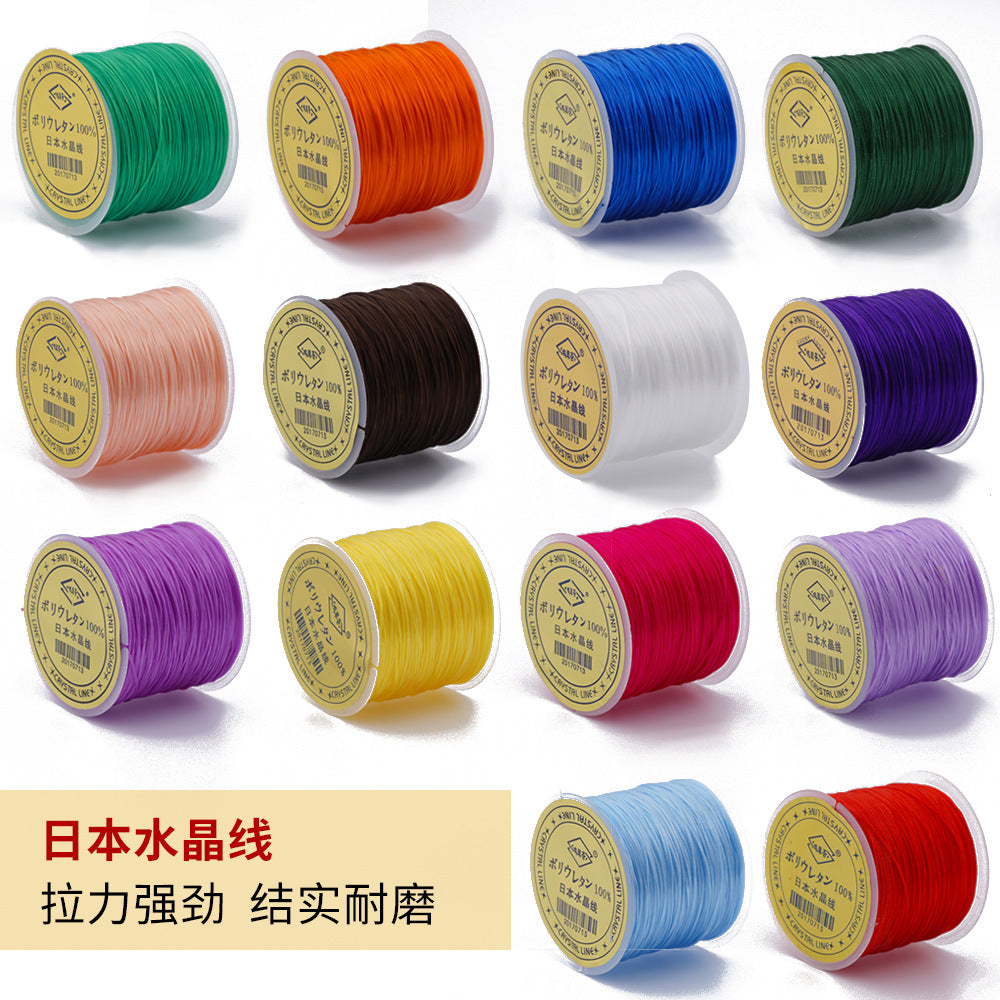 Imported flat wire elastic string crystal bracelet, elastic string Buddha jewelry and cultural play bracelet elastic string, diy handcrafted wear-resistant